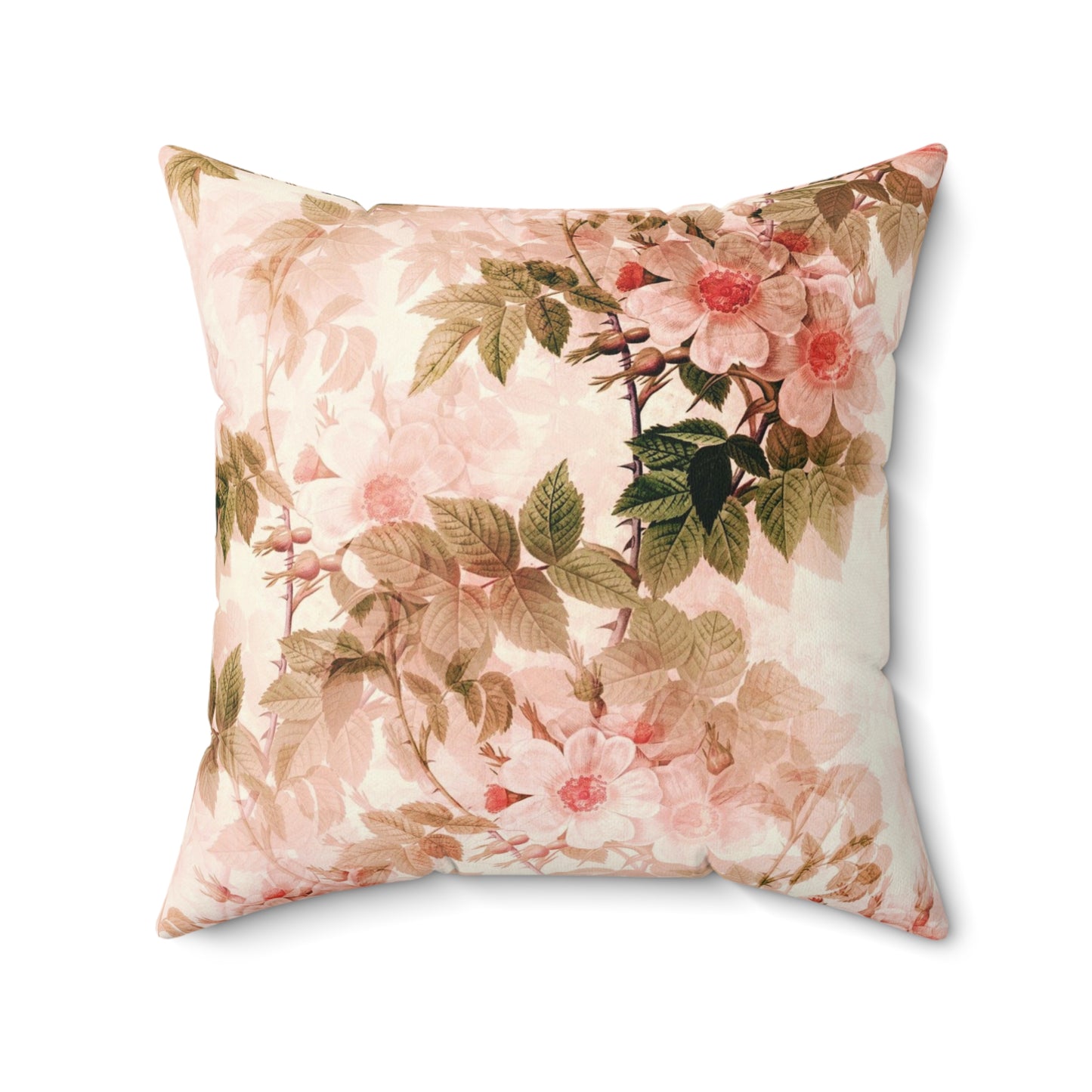 Floral Faux Suede Pillow, Decorative Cushion, Boho Home Decor, Throw Pillow for Living Room, Couch Pillow, Mother's Day Gift