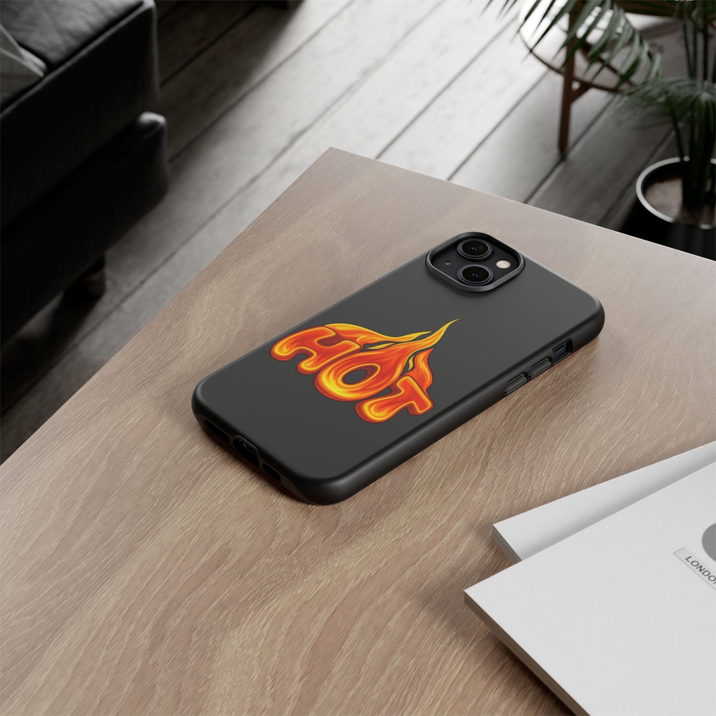 Stylish Phone Case, Hot Flames Design, Gift for Teens, Trendy Accessory, Protective Cover, Unique Phone Case