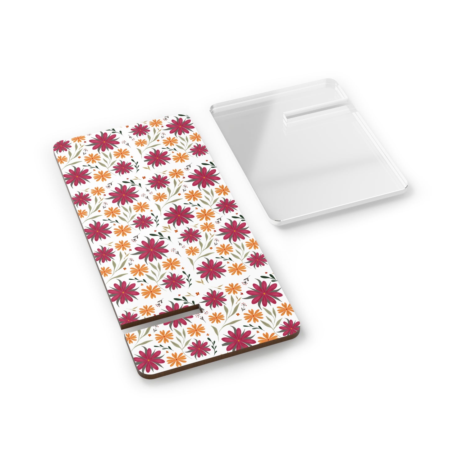 Floral Mobile Display Stand, Decorative Phone Holder, Desk Organizer, Functional Gift, Smartphone Stand, Cute Home Office Decor