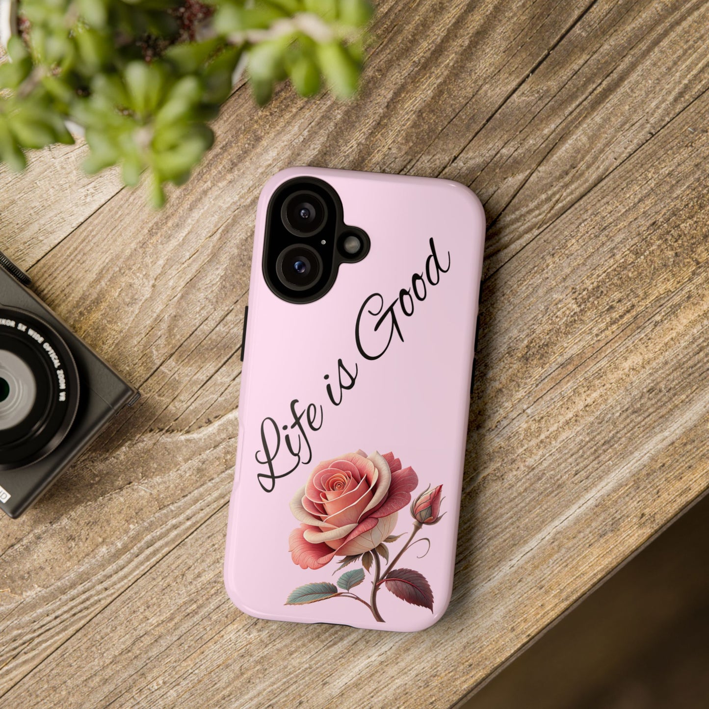 Roses & Positivity Phone Case - Floral Design, Life is Good, Tough Cases for Everyday Wear, Gift for Friends, Mother's Day, Spring [...]