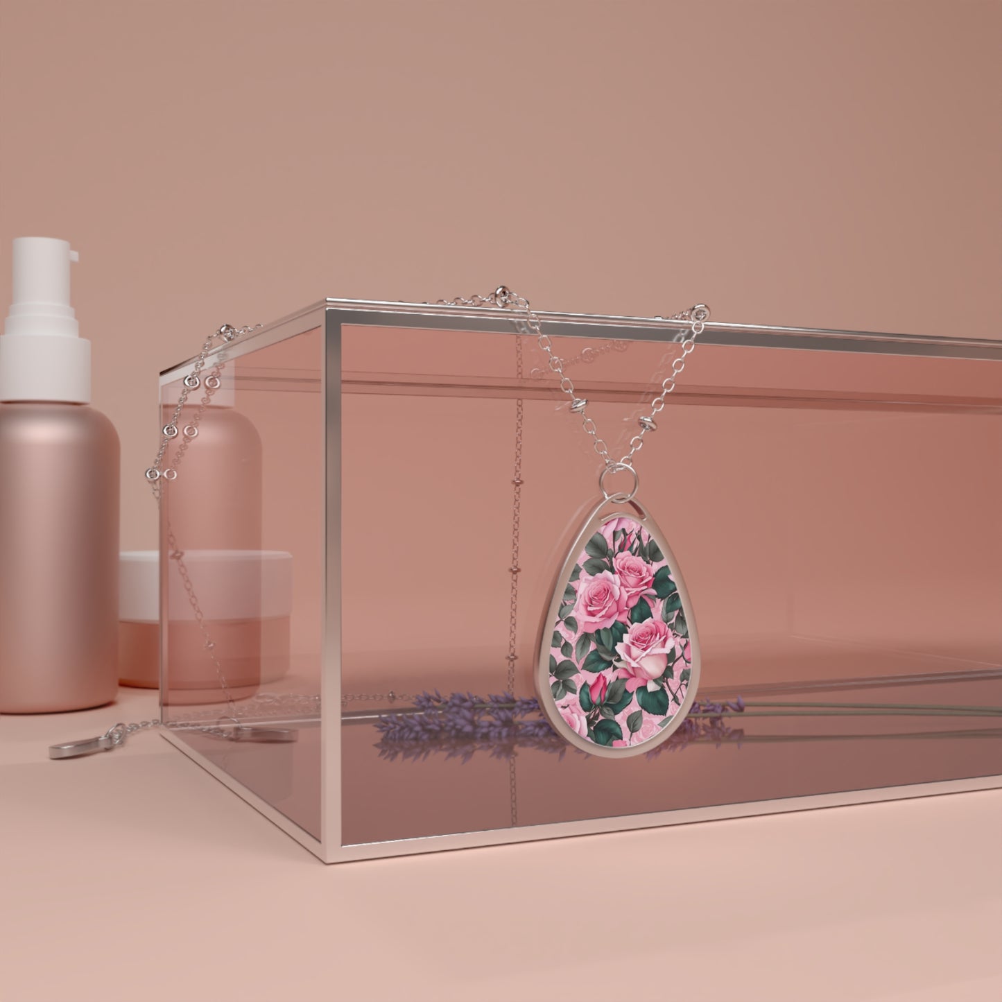 Floral Teardrop Necklace - Romantic Gift for Her, Dainty Jewelry, Boho Accessories, Birthday, Anniversary, Mother's Day