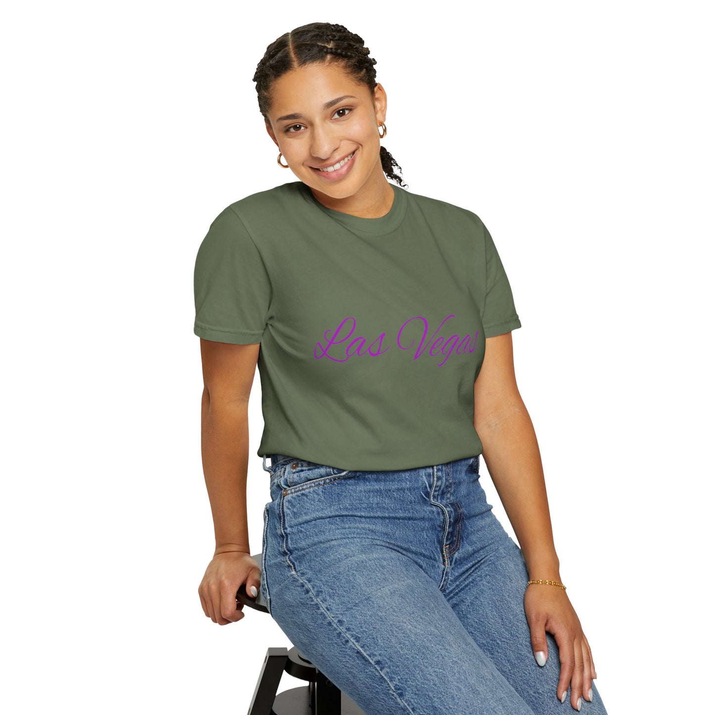 Las Vegas Floral Unisex Garment-Dyed T-Shirt | Vacation Tee, Travel Shirt, Summer Outfit, Gift for Travelers, Retro Las Vegas Design