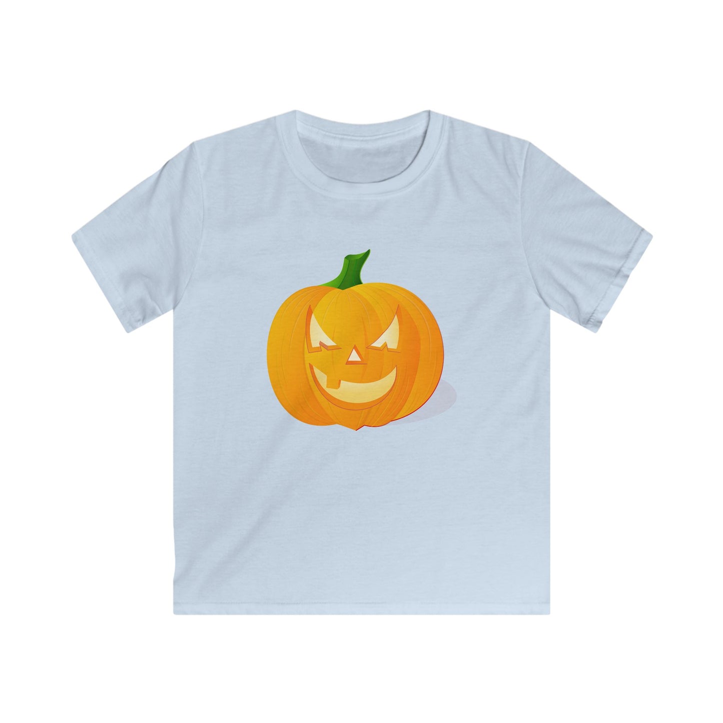 Kids Halloween Pumpkin Tee - Spooky, Fun, Softstyle Shirt for Halloween, Trick-or-Treat, Costume Party, Fall Celebrations, Pumpkin Patch