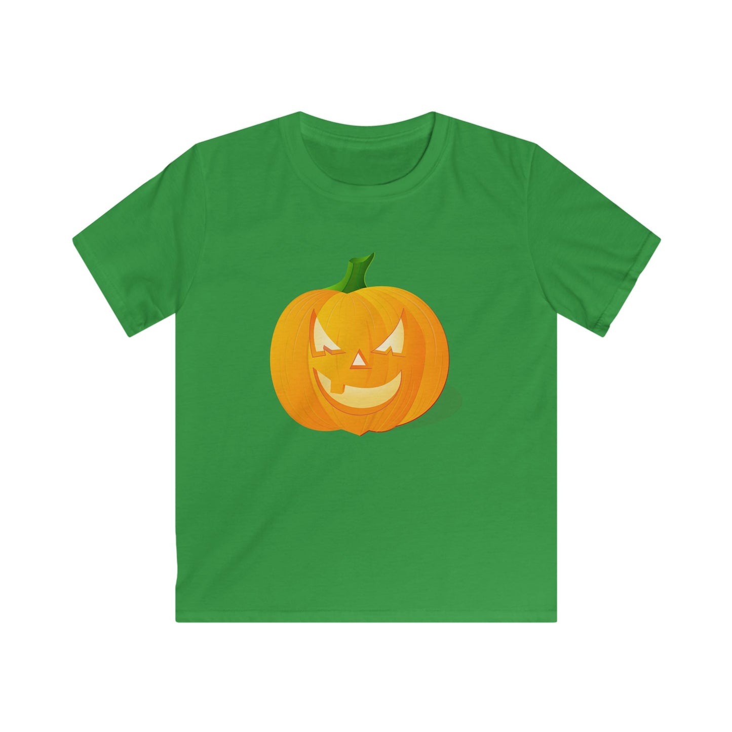 Kids Halloween Pumpkin Tee - Spooky, Fun, Softstyle Shirt for Halloween, Trick-or-Treat, Costume Party, Fall Celebrations, Pumpkin Patch