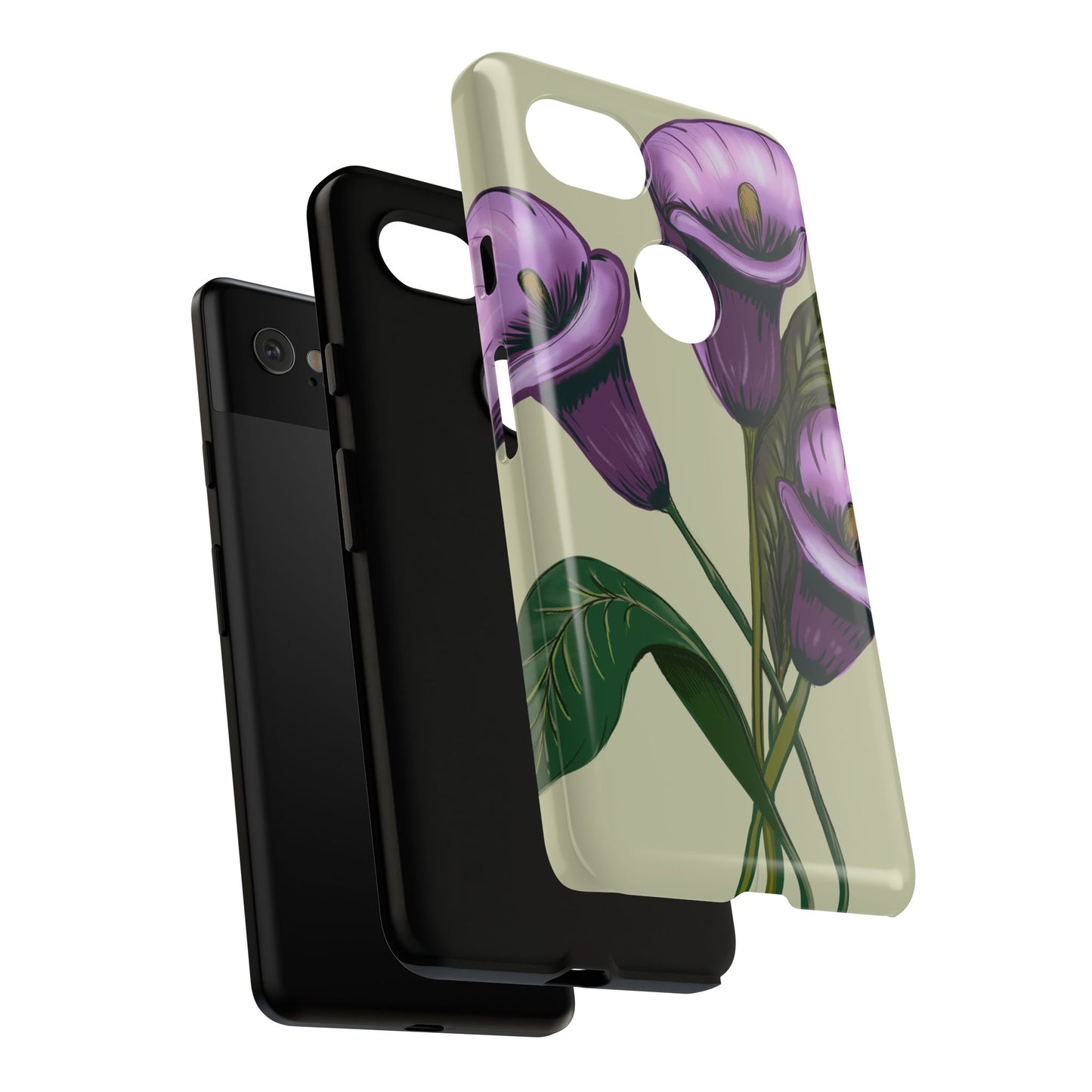 Floral Phone Case - Tough Cases, Purple Flower Design, Cell Phone Accessories, Gift for Her, Nature Lover Essentials