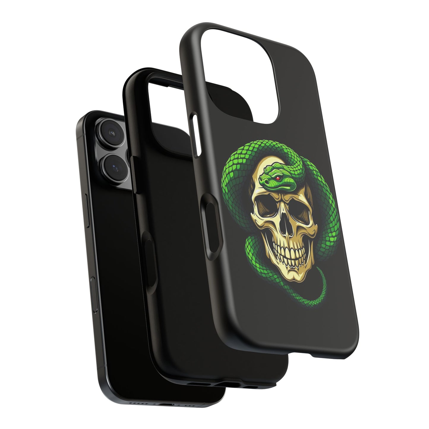 Skull & Snake Phone Case | Tough Cases, Protective Cover, Edgy Phone Accessories, Gothic Gift, Halloween Decor