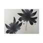 Glass Cutting Board — Black Floral Ink Splash Design