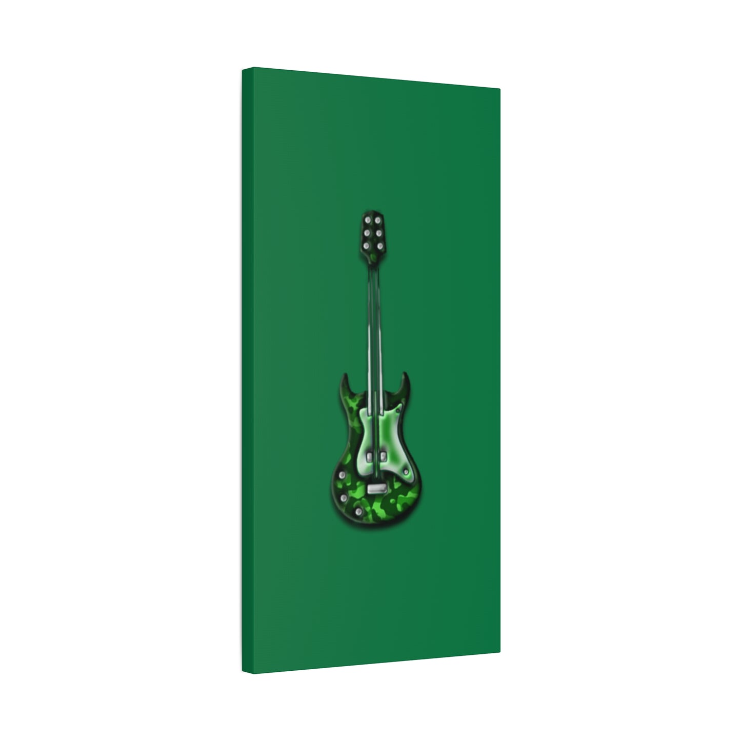 Green Electric Guitar Canvas Art, Music Wall Decor, Rock n Roll Gift, Guitar Lover's Art, Stretched Green Canvas, Home Theater Decor