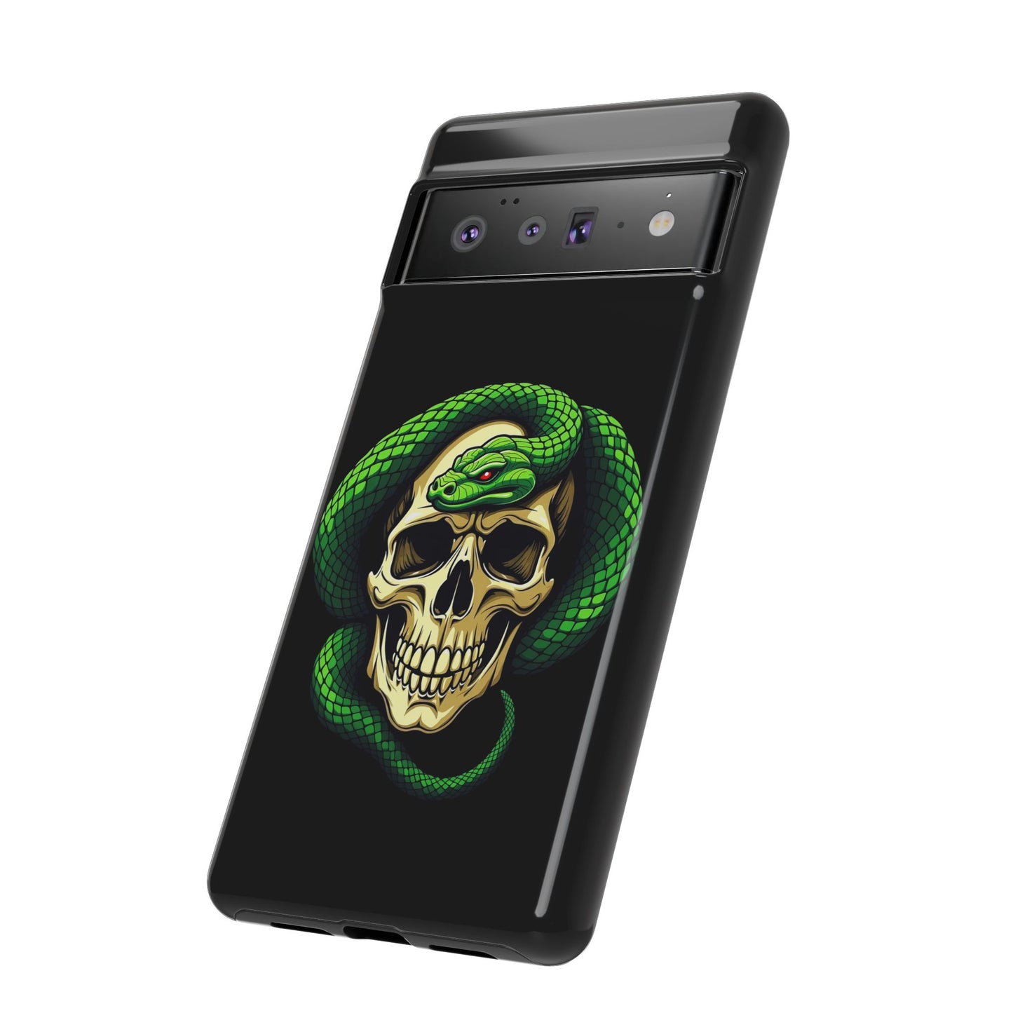 Skull & Snake Phone Case | Tough Cases, Protective Cover, Edgy Phone Accessories, Gothic Gift, Halloween Decor