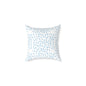Blue Raindrop Pattern Square Pillow — Minimal Coastal Decorative Throw Pillow