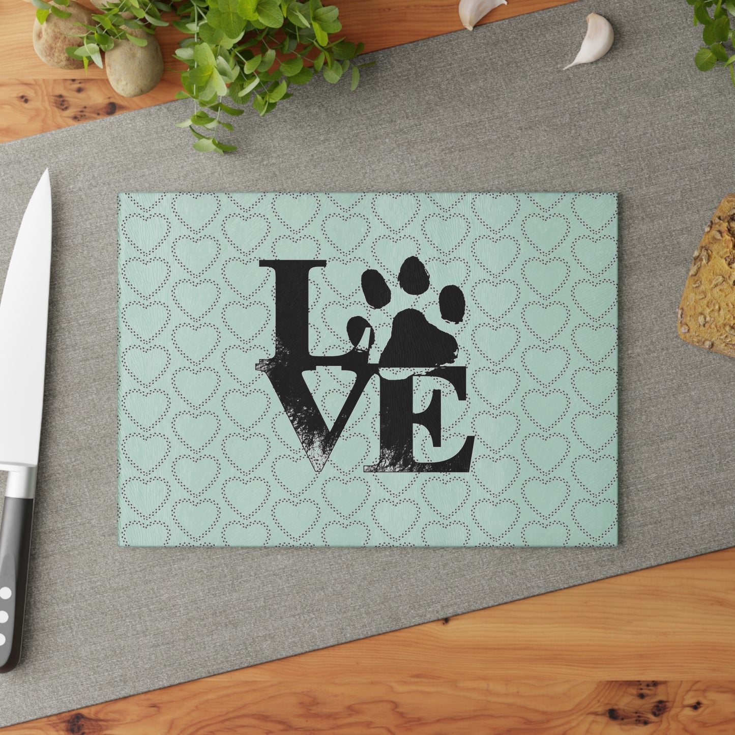 Love Paw Glass Cutting Board, Pet Lover Kitchen Decor, Heart Pattern Chopping Board, Unique Gift for Dog Owners, Wedding Gift, [...]