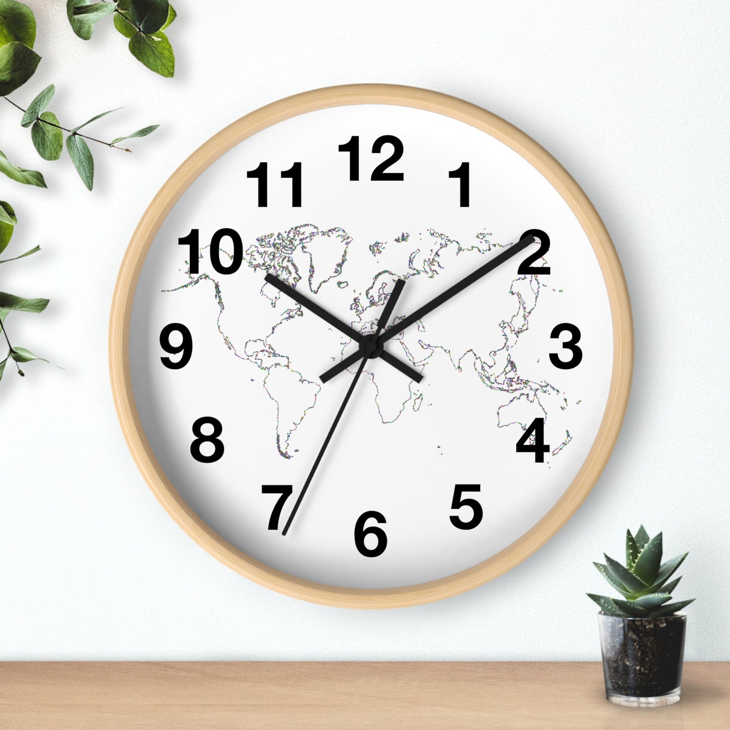 World Map Wall Clock, Unique Home Decor, Travel Enthusiast Gift, Modern Timepiece, Educational Wall Art