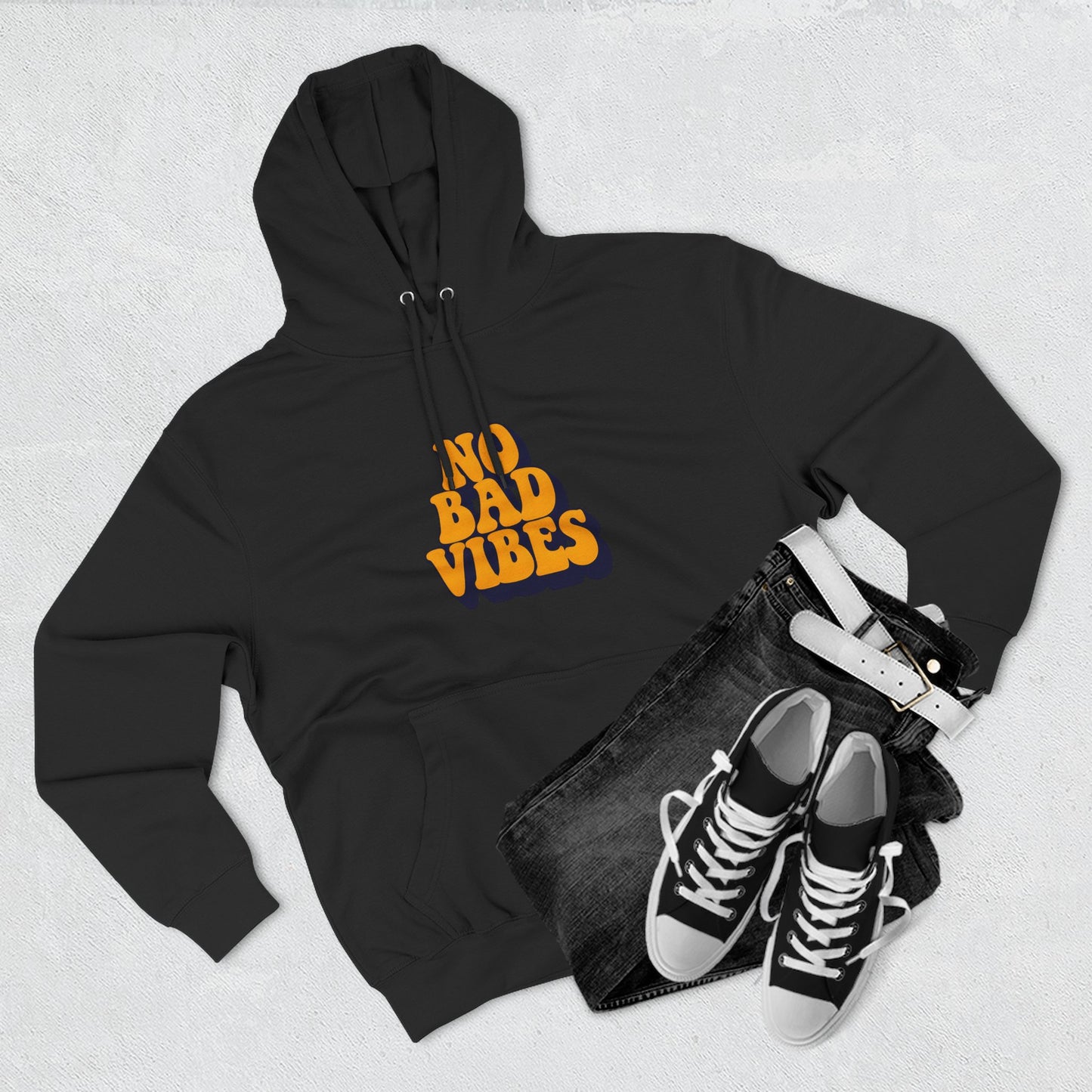 Good Vibes Only Fleece Hoodie for Positive Energy Lovers, Motivational Comfort, Chill Attire, Casual Wear, Gift for Friends