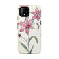 Floral Phone Case with Elegant Pink Lilies, Cute Floral Accessories, Phone Protection, Gift for Her, Stylish Cell Phone Cover
