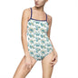 Floral Women's One-Piece Swimsuit, Summer Swimwear, Beachwear, Vacation Essentials, Floral Print Swim Costume