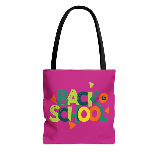 Colorful Back to School Tote Bag, School Supplies Bag, Reusable Shopping Bag, Gift for Students, Cute Tote for Kids and Teens
