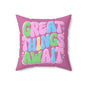 Motivational Accent Pillow  Great Things Await