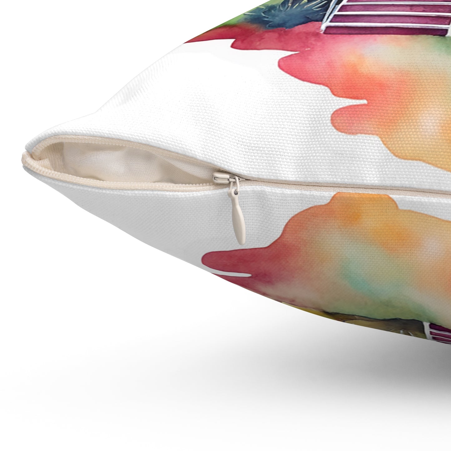 Whimsical Watercolor House Decorative Pillow