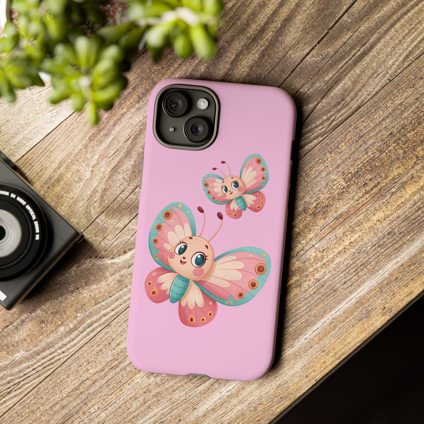 Cute Butterfly Phone Case, Tough Phone Cover, Girly Phone Accessory, Unique Gift for Her, Kids Phone Case, Floral Design Case