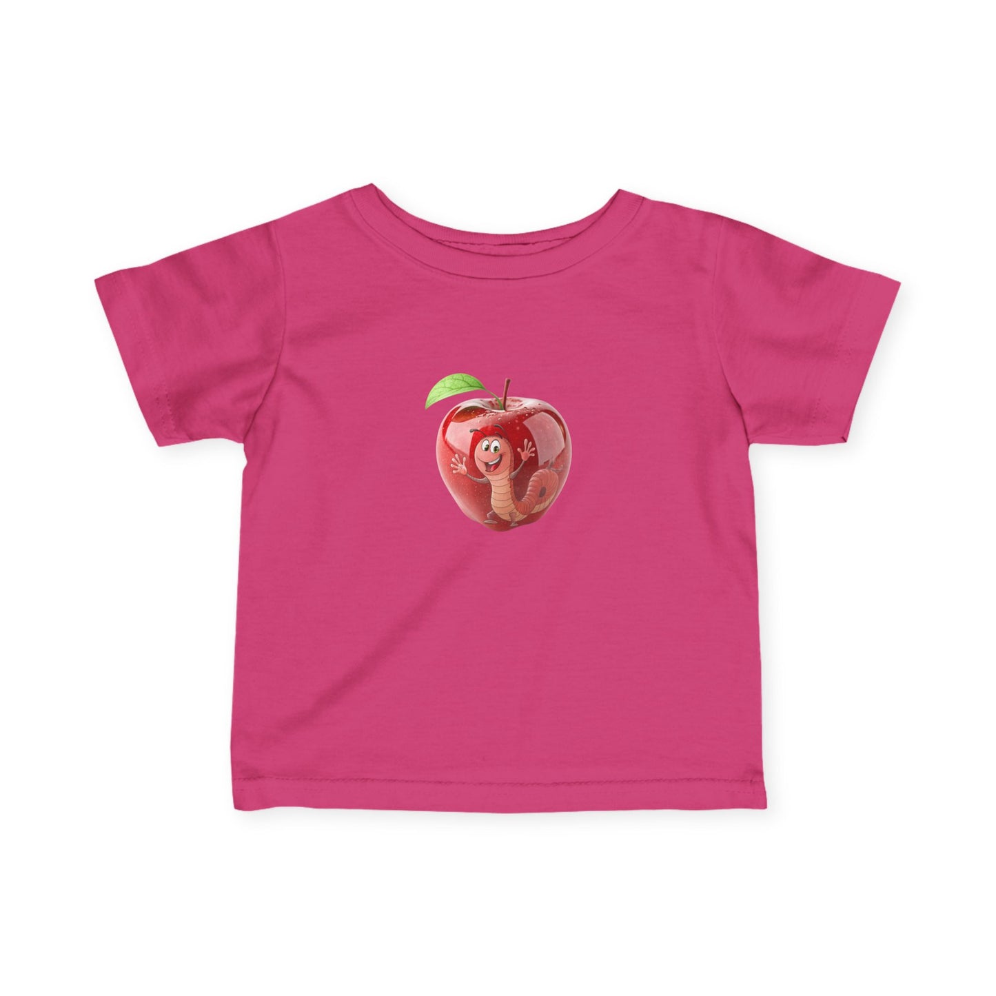 Cute Apple Mouse Infant Tee, Baby Shower Gift, Toddler T-Shirt, Kids Fruit Shirt, Spring Outfit, Playful Everyday Wear