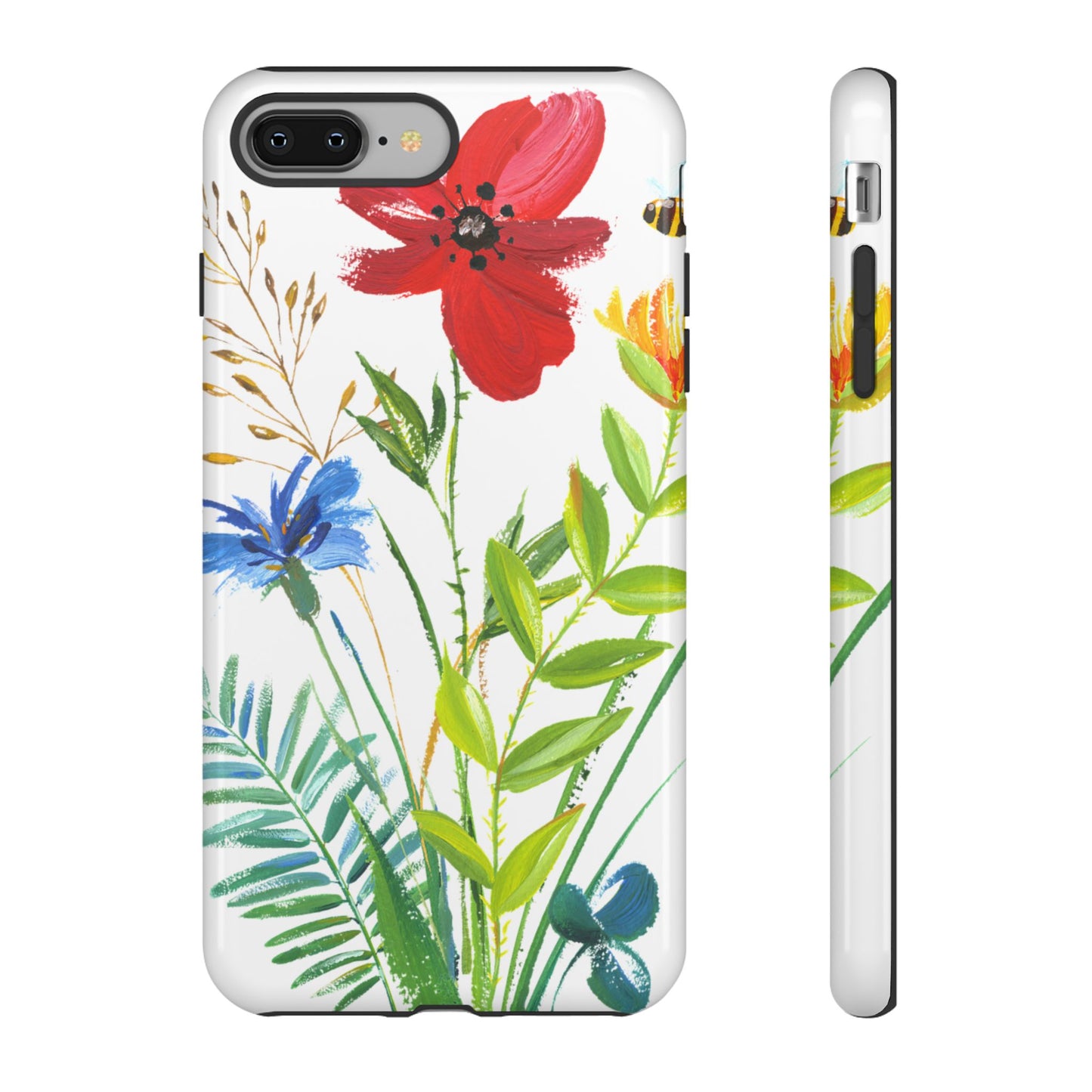 Floral Watercolor Tough Phone Case — Wildflower Bouquet Protective Cover