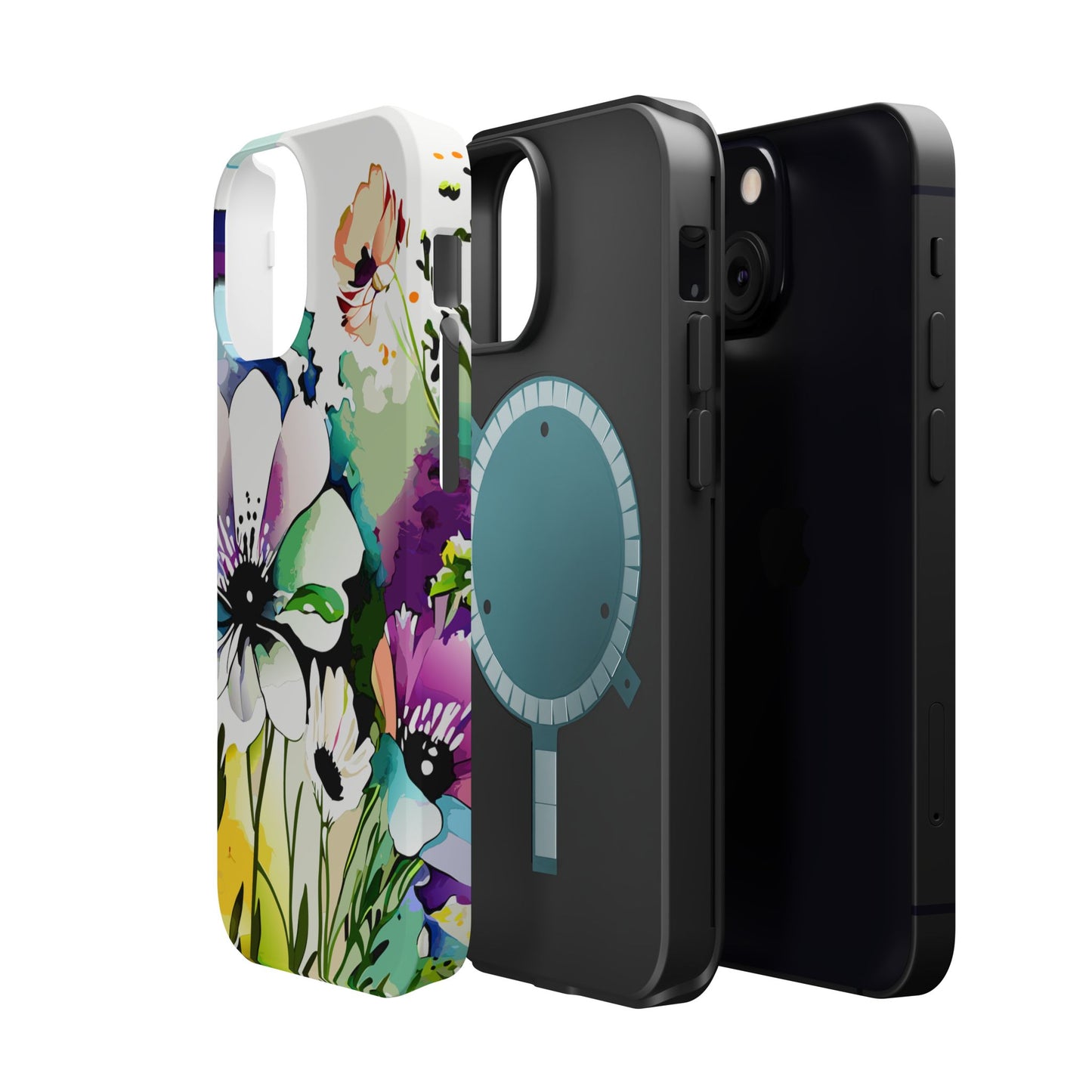 Floral Watercolor Magnetic Phone Case — Impact‑Resistant Protective Cover
