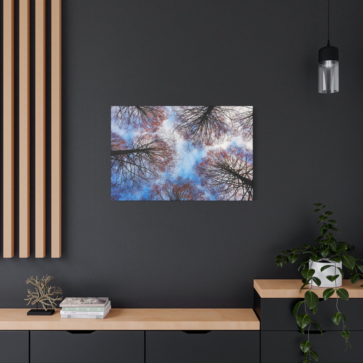 Canopy Sky Canvas Print — Winter Tree Tops Wall Art