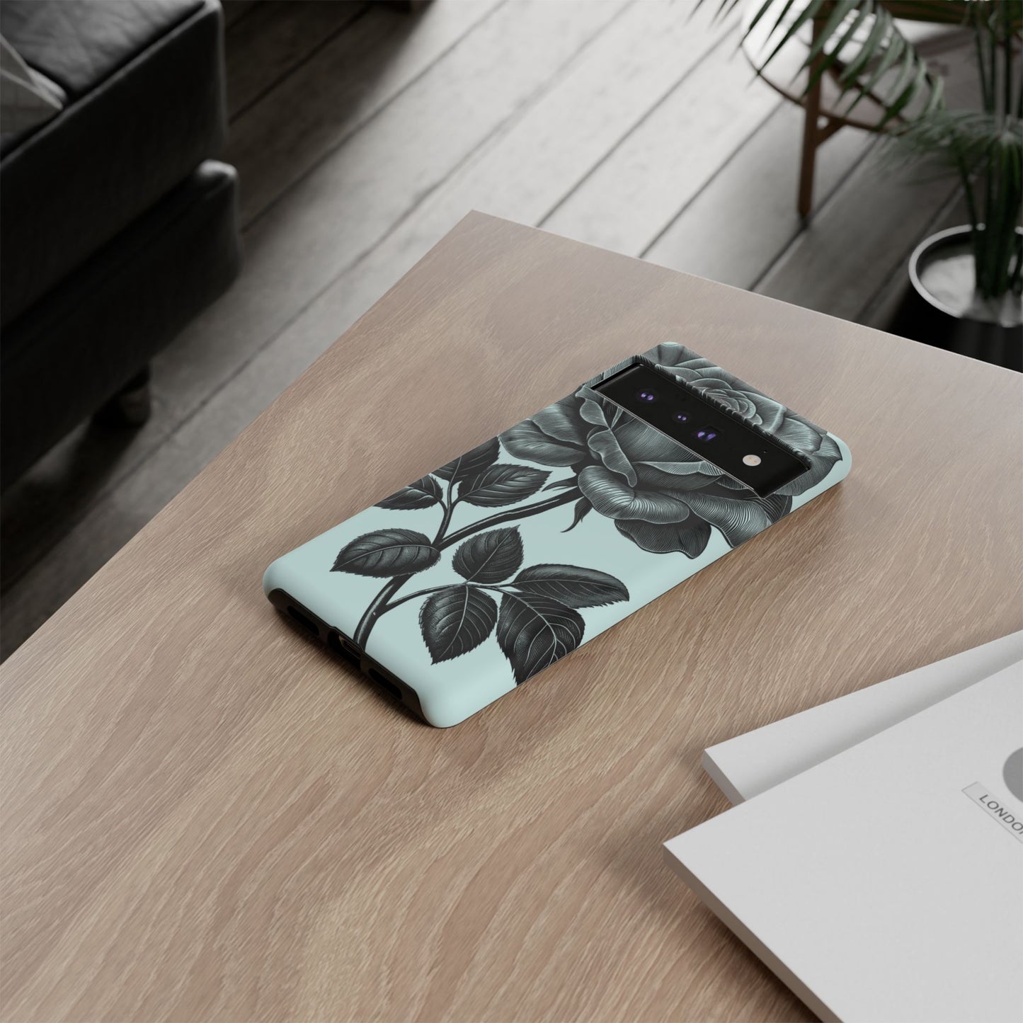 Elegant Floral Phone Case, Tough Cases for iPhones, Black Rose Design, Gift for Her, Stylish Phone Cover, Birthday Gifts
