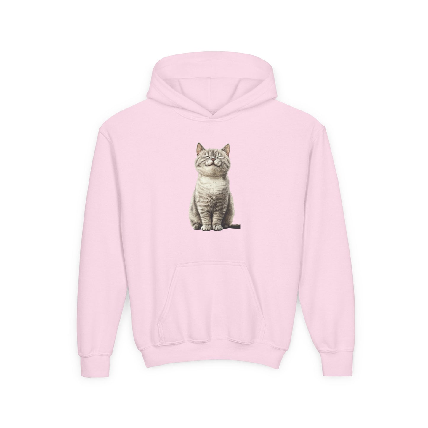 Kids Cat Hoodie – Cute Sitting Kitten Youth Hooded Sweatshirt
