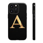Custom Phone Case with Gold Letter A, Monogrammed Gift, Tough Protective Case, Personalized Phone Accessory, Unique Phone Cover