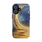 Moonlit Smile Phone Case — Starry Night Crescent Moon iPhone Cover
