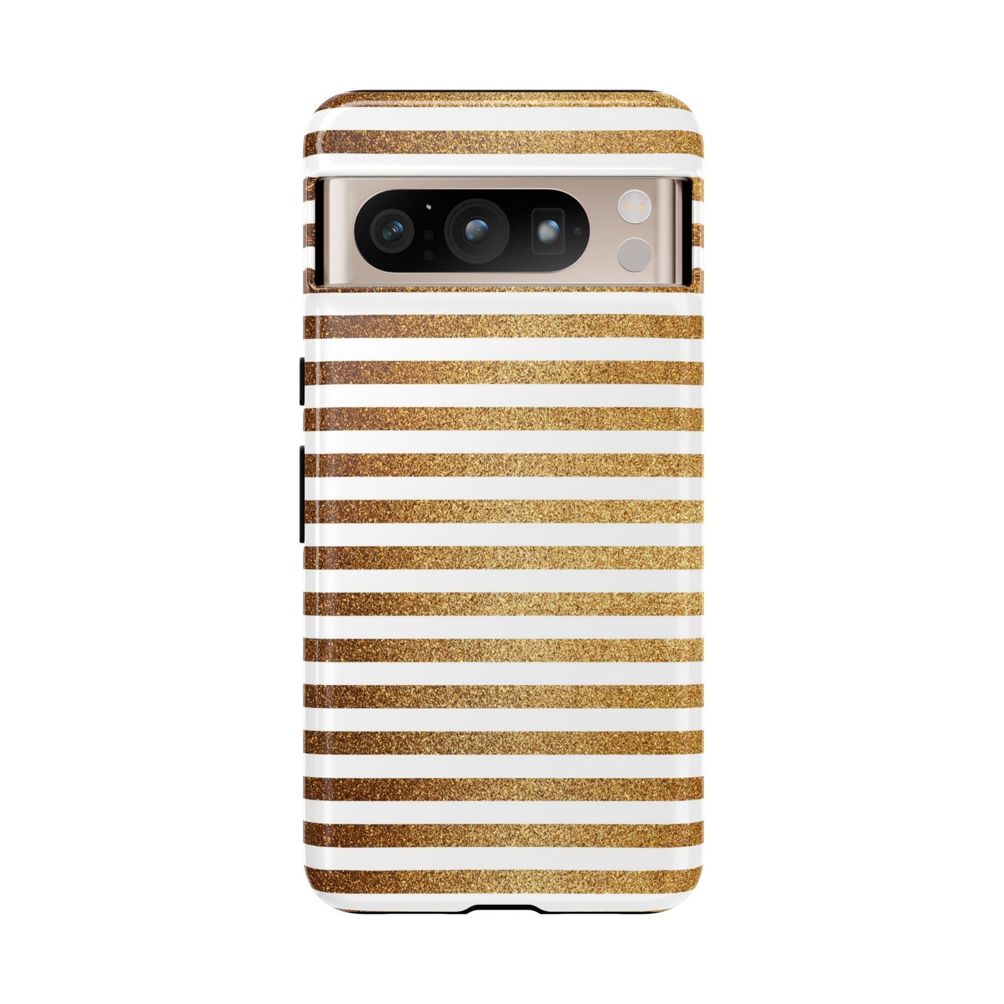 Glamorous Gold Striped Phone Case | Tough Cases, Stylish Phone Cover, Chic Accessories, Gift for Her, Fashionable Tech