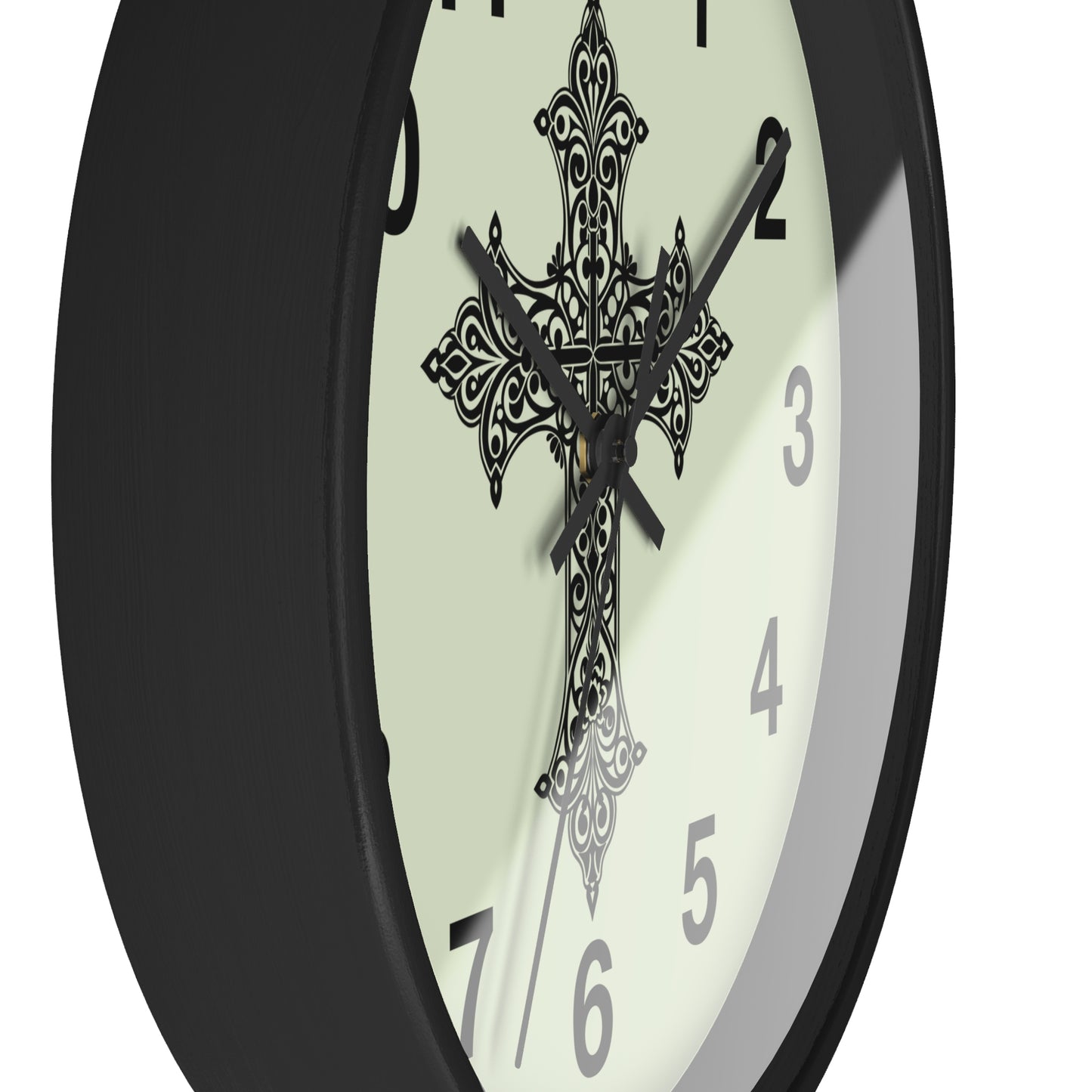 Elegant Cross Wall Clock | Faith-Inspired Home Decor, Unique Gift for Christians, Living Room Accent, Religious Wall Art