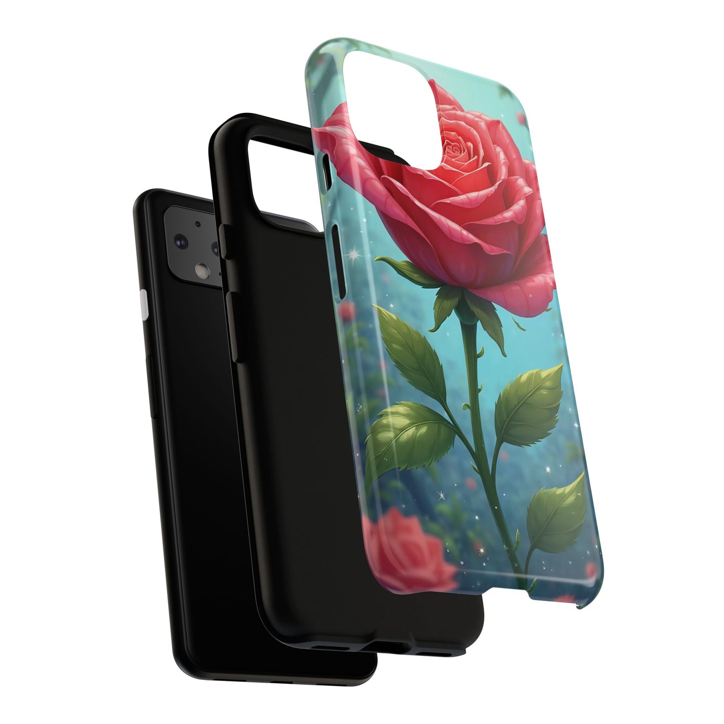 Floral Phone Case, Tough Cases with Elegant Rose Design, Stylish iPhone Cover, Rose Flower Gift for Nature Lovers, Unique Mobile Accessories