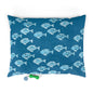 Blue Fish Pet Bed, Cozy Dog Bed, Cat Bed, Nautical Pet Accessories, Ocean Theme Pet Cushion, Perfect Gift for Pet Lovers