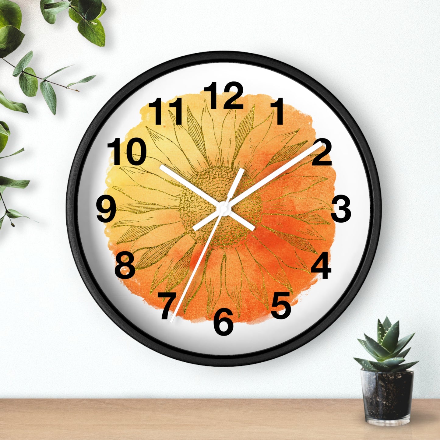 Sunflower Wall Clock, Rustic Home Decor, Floral Clock, Boho Wall Art, Gift for Garden Lovers, Housewarming Gift