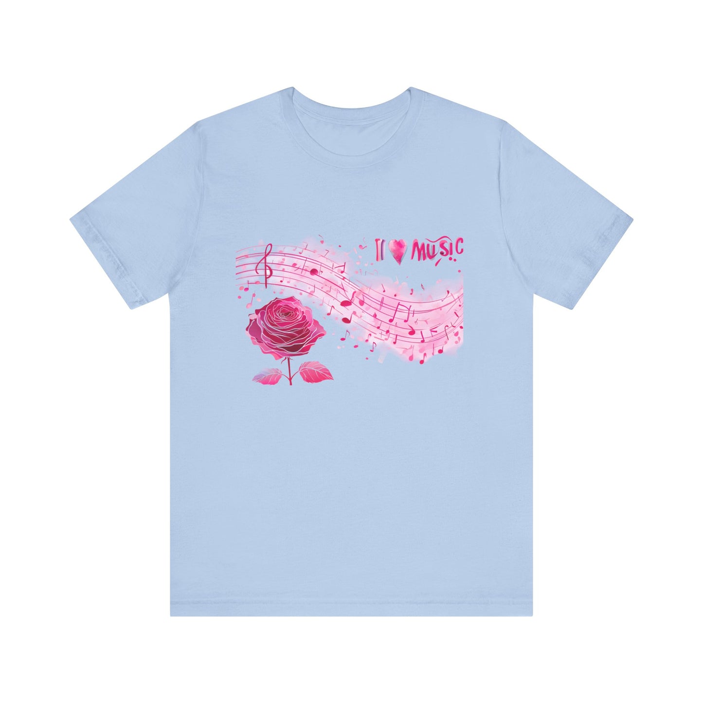 I Love Music Tee, Music Lover Shirt, Floral Music Notes Top