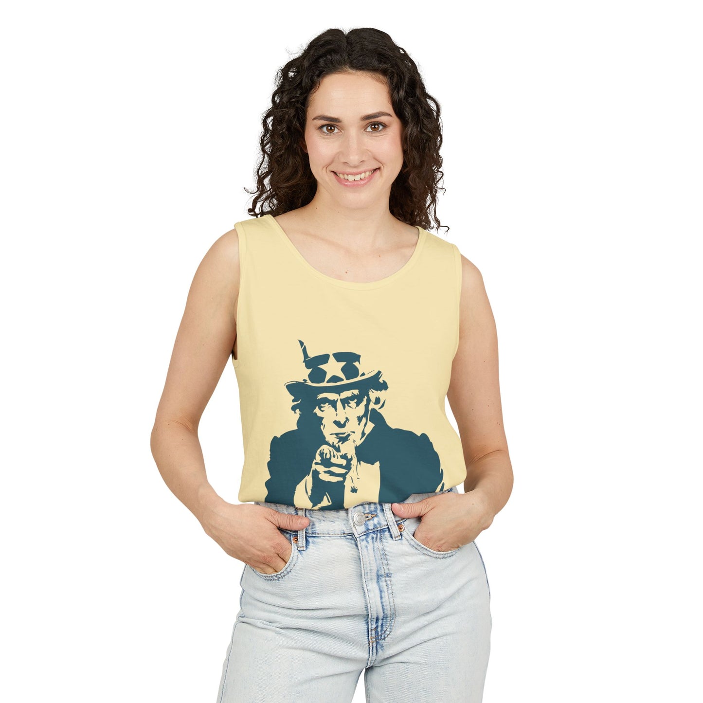 Unisex Garment-Dyed Tank Top with Patriotic Uncle Sam Design | Casual Summer Wear, Holiday BBQ, Independence Day, Gift Idea, Men's and [...]