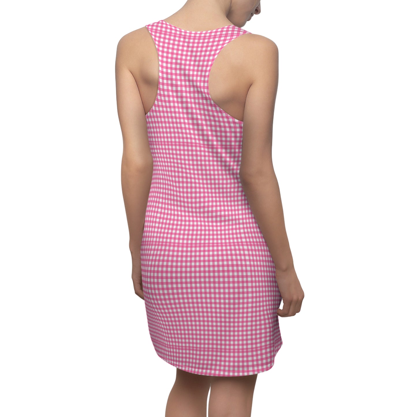 Charming Pink Gingham Racerback Dress for Summer, Casual Wear, Day Out, Holidays, Beach Trips, Stylish Outfit