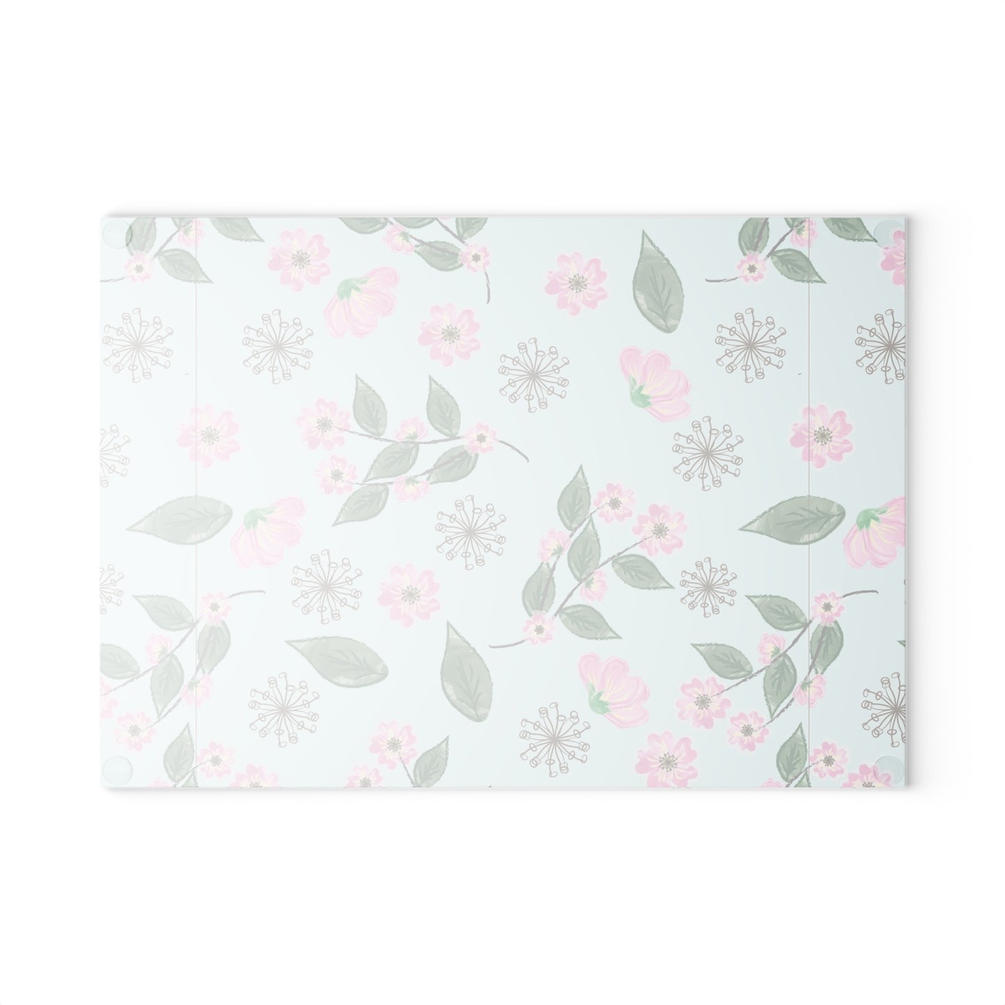 Floral Glass Cutting Board, Kitchen Decor, Gift for Garden Lovers, Wedding Registry, Mother’s Day Gift, Cooking Essential