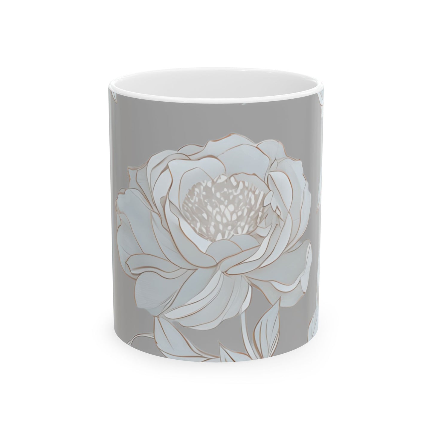 Floral Ceramic Mug - Elegant Coffee Cup, Tea Lover Gift, Home Decor, Mother's Day Mug, Boho Style Drinking Vessel