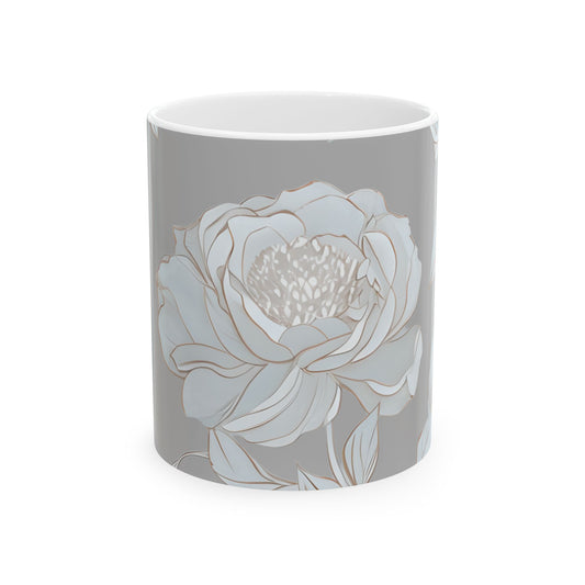 Floral Ceramic Mug - Elegant Coffee Cup, Tea Lover Gift, Home Decor, Mother's Day Mug, Boho Style Drinking Vessel