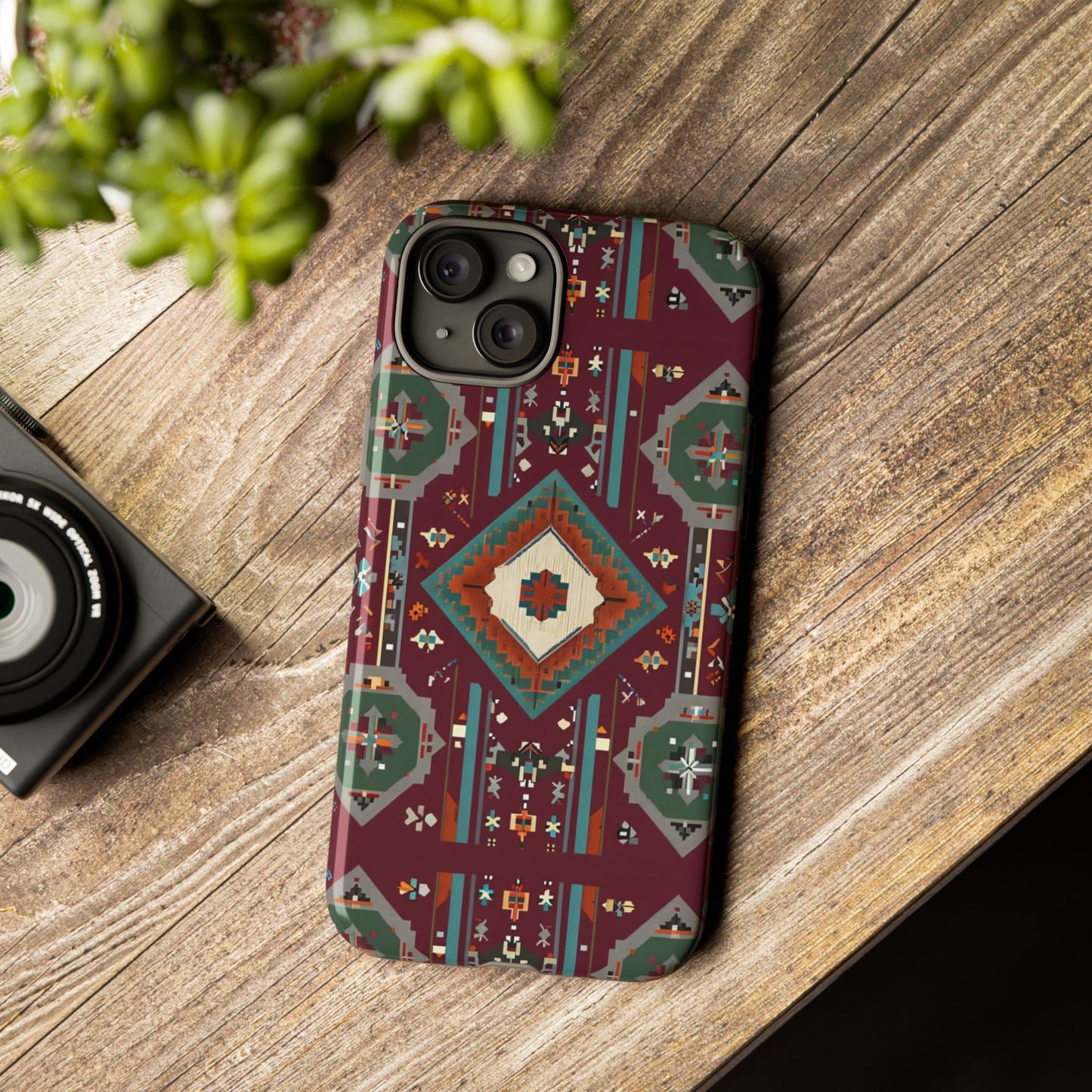Tribal Pattern Phone Case - Boho Chic, Tough Durable Cover, Stylish Tech Accessory, Gift for Him/Her, Festival Essentials