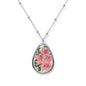 Floral Oval Necklace, Elegant Jewelry Gift for Her, Mother's Day