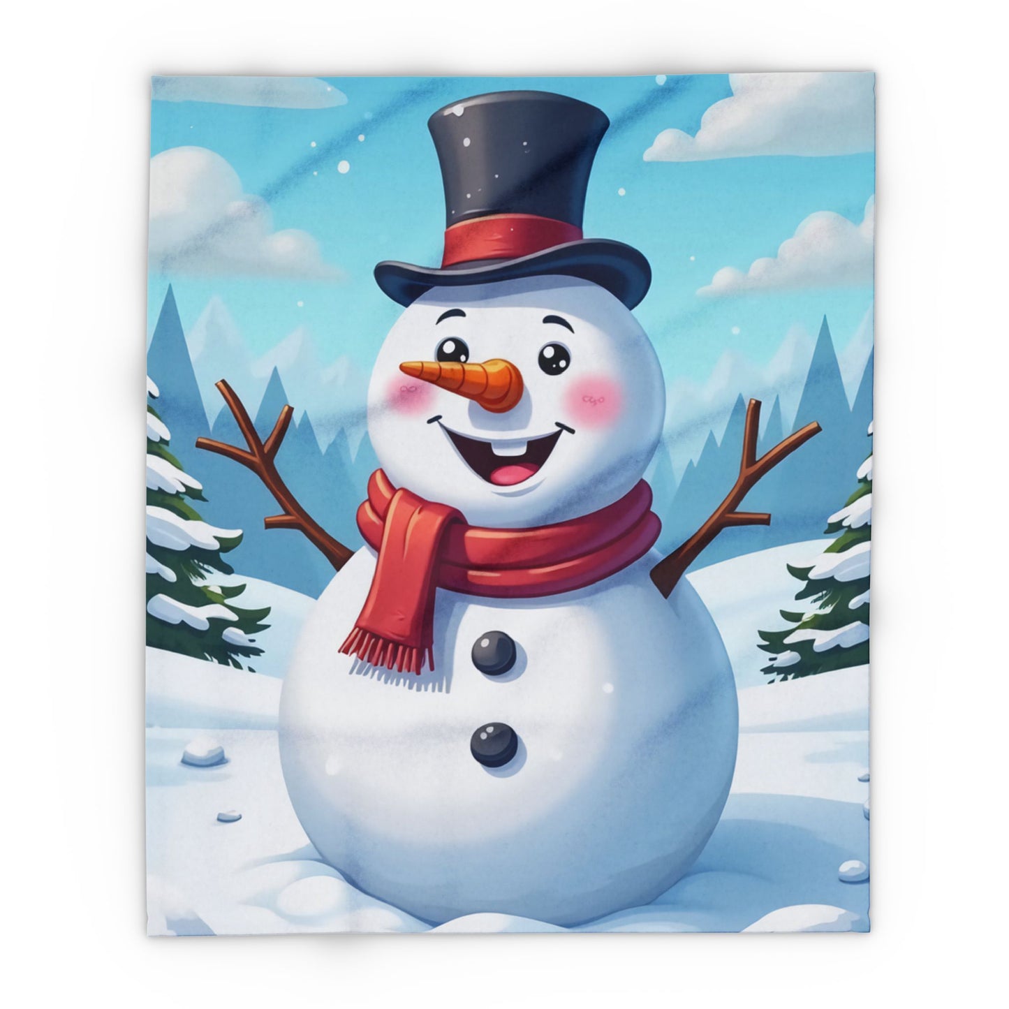 Arctic Fleece Blanket Snowman