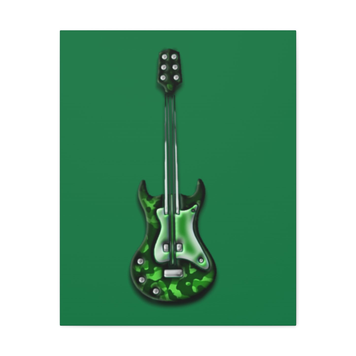 Green Electric Guitar Canvas Art, Music Wall Decor, Rock n Roll Gift, Guitar Lover's Art, Stretched Green Canvas, Home Theater Decor