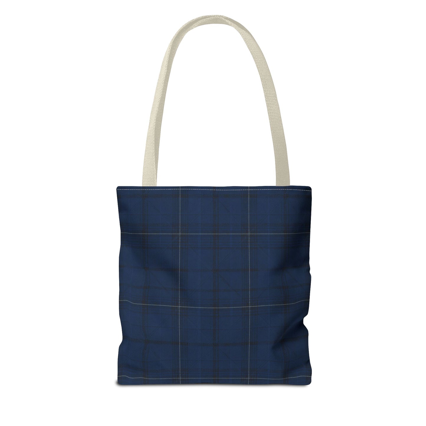Navy Tartan Tote Bag – Classic Plaid All-Over Print Tote