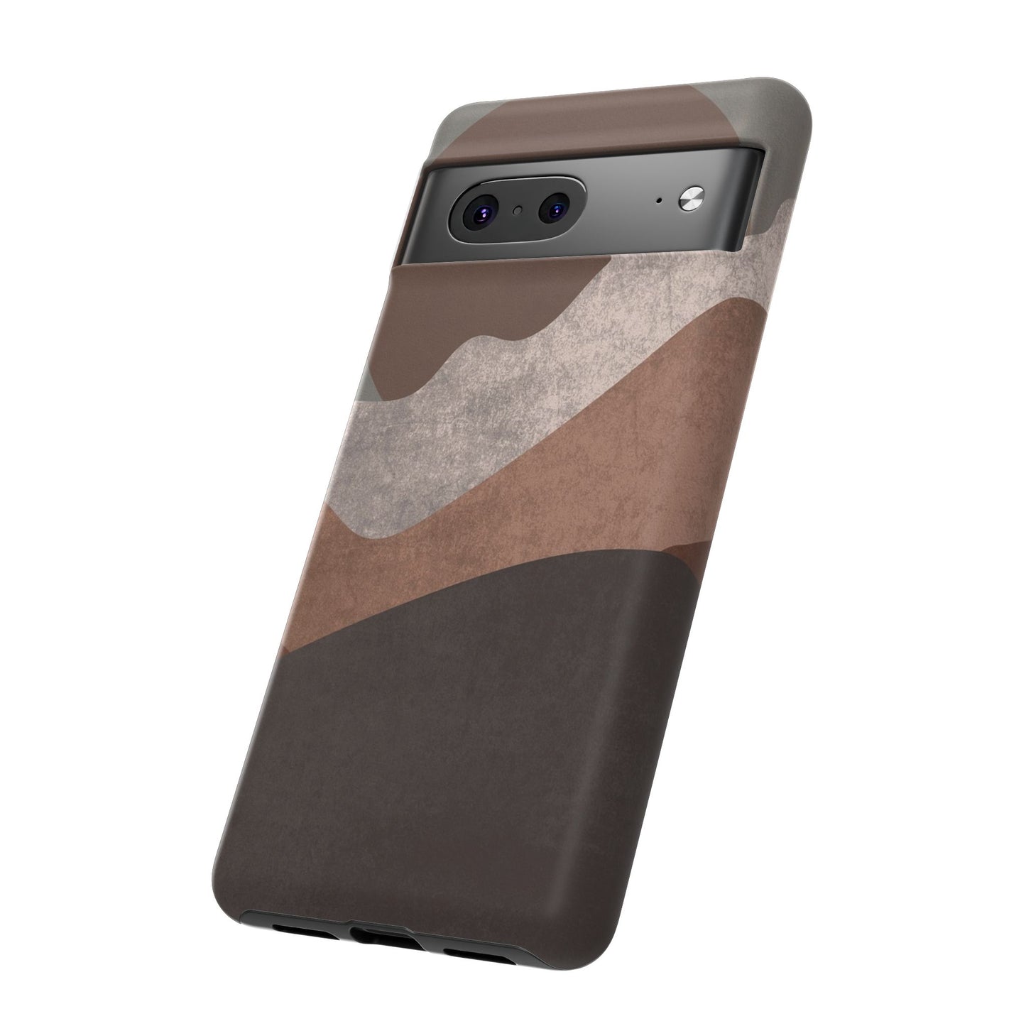 Abstract Earthtone Phone Case — Brown Layered Rugged Tough Case