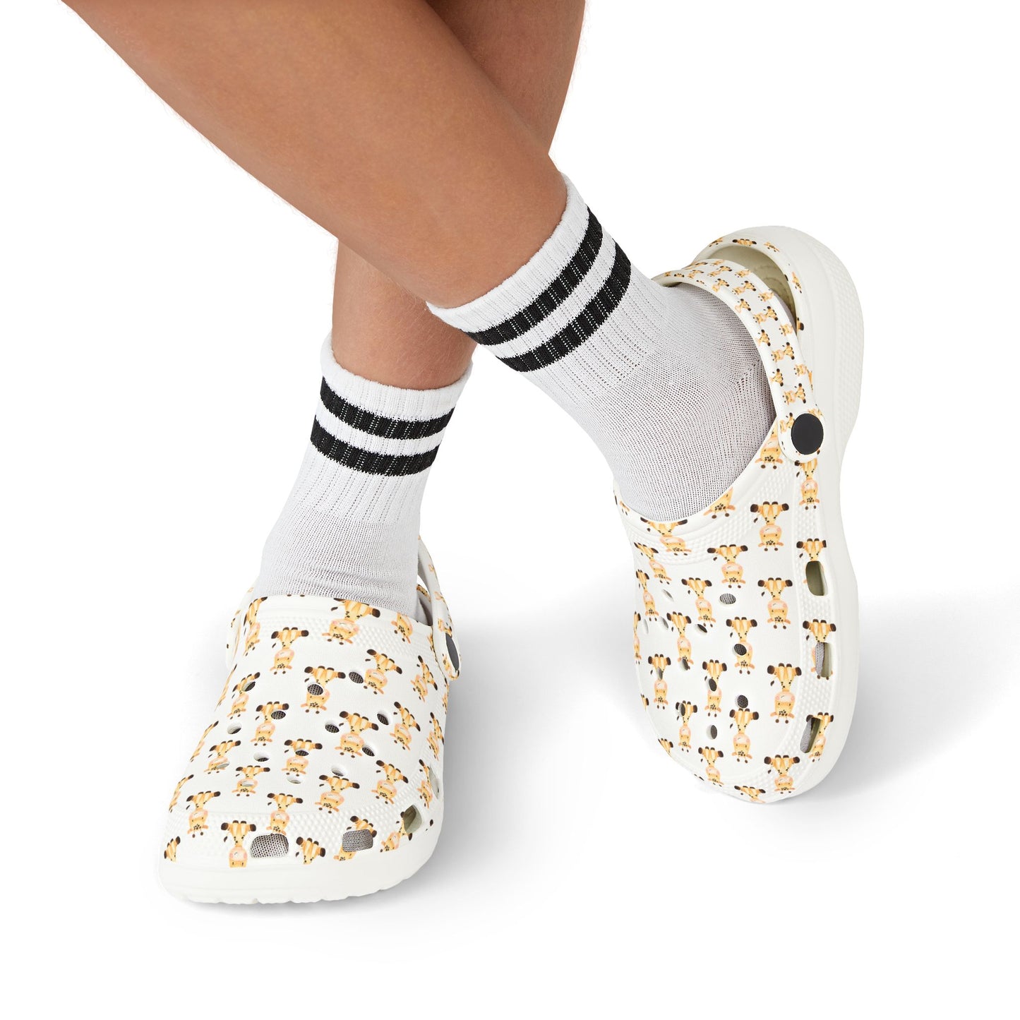Kids Giraffe Print EVA Foam Clogs — Cute Animal Slip-On Sandals for Toddlers & Little Kids