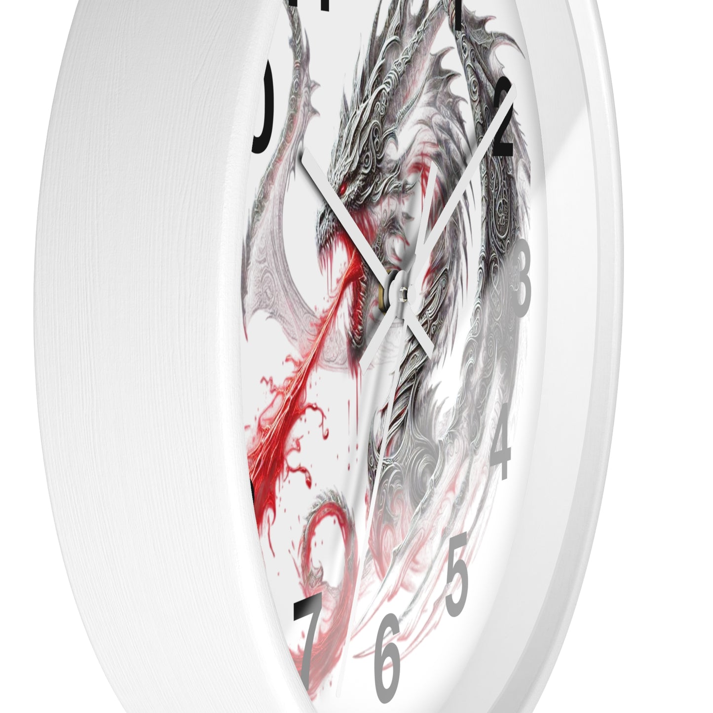 Dragon Wall Clock — Red Breath Mythical Timepiece for Fantasy Fans